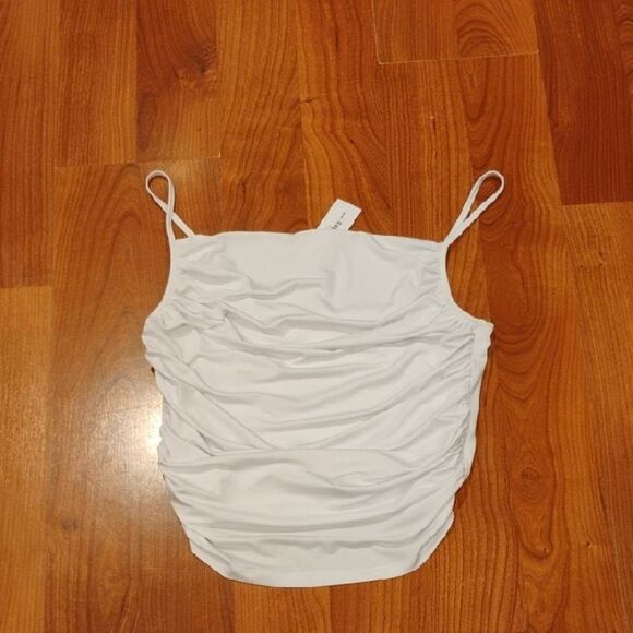 White Ruched Women's Top - Picture 1 of 4